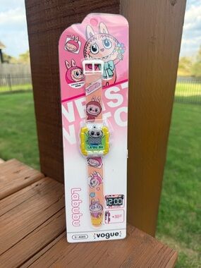 NIB Labubu Vogue Pink Cartoon Digital Watch
